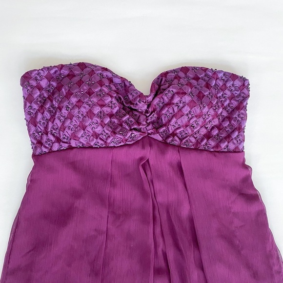 Jewel Tone Purple Chiffon Beaded Maxi Dress - Picture 2 of 11